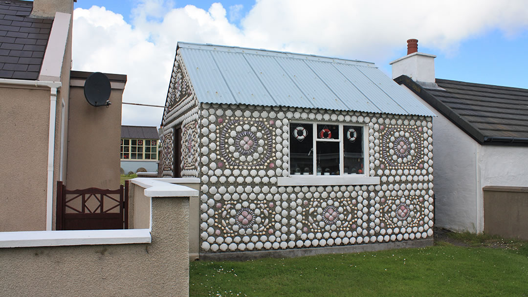Seashell shed in Hamnavoe, West Burra, Shetland