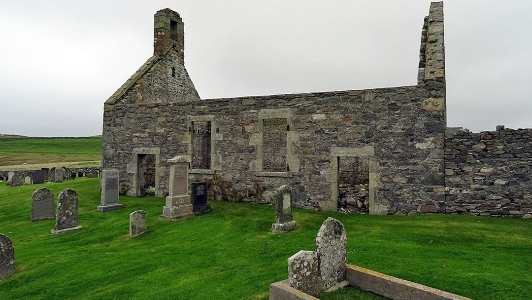 The ruined Kirk of Papil by John Lucas