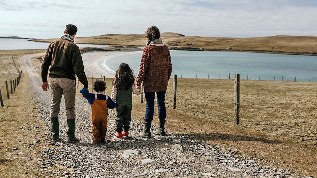 Walking to Minn Beach in West Burra, Shetland