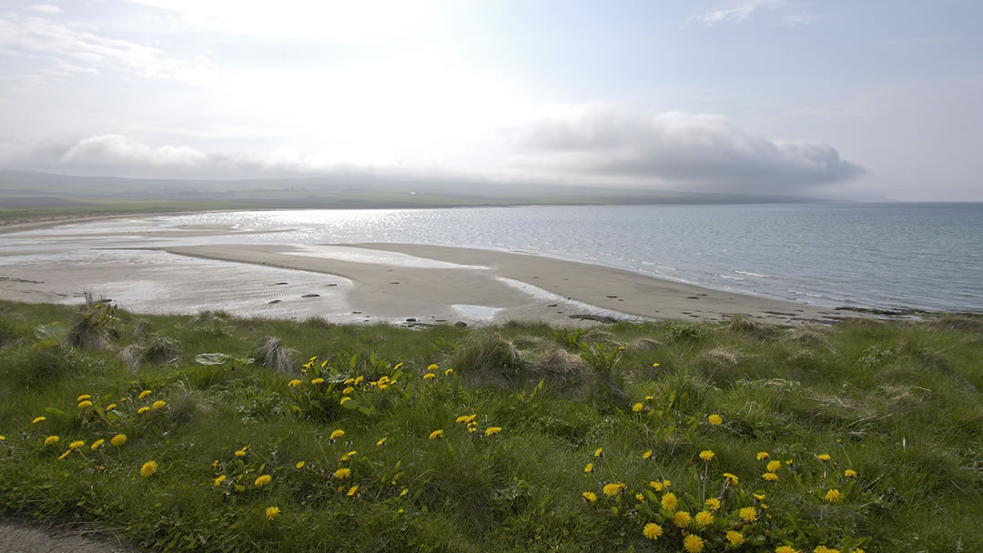 Aikerness beach in Evie