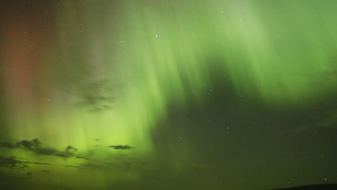 Aurora Borealis, the Northern Lights, can be seen in the skies over the Northern Isles