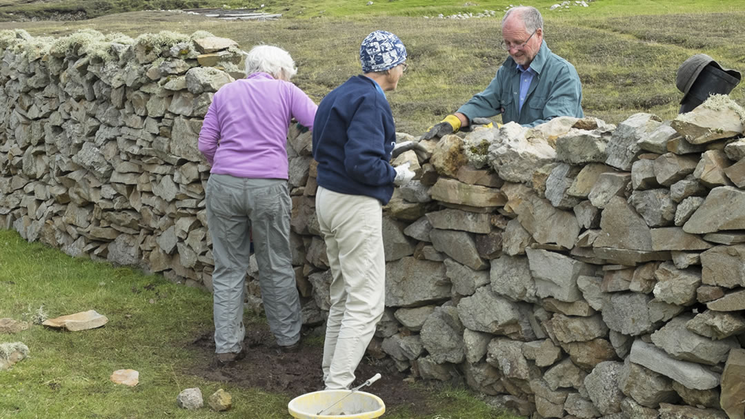 Dry stone dyke repairs