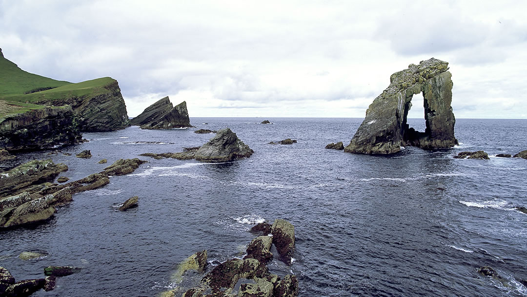 Gaarda stack in Foula, Shetland