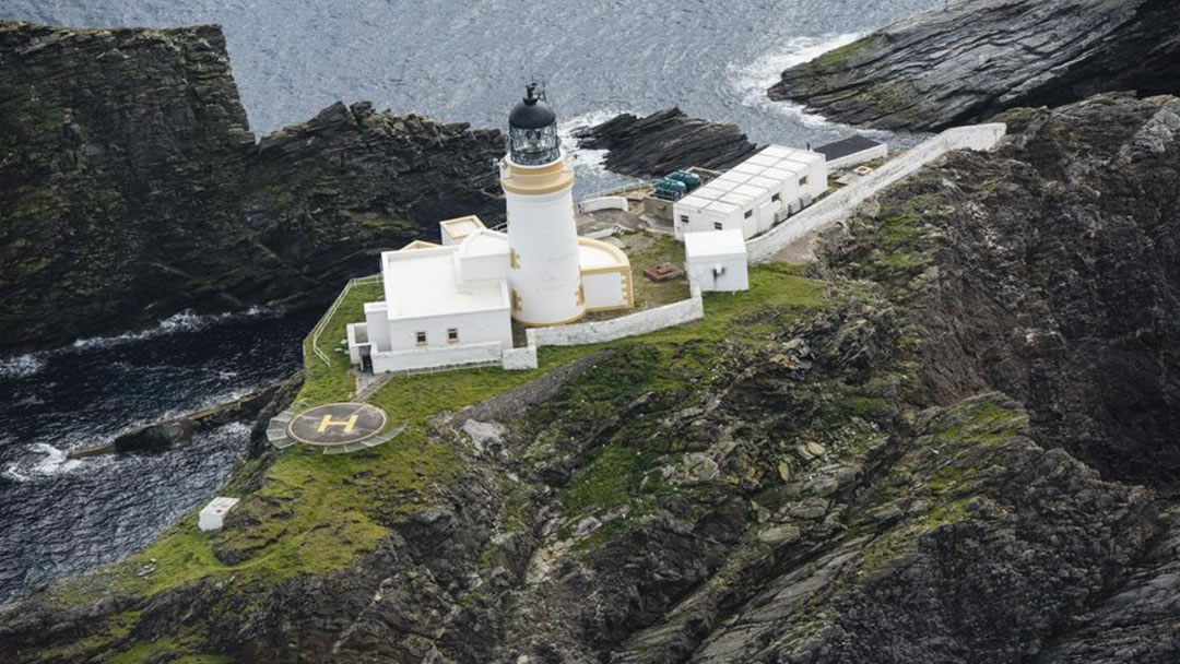 Muckle Flugga aerial shot from Canmore