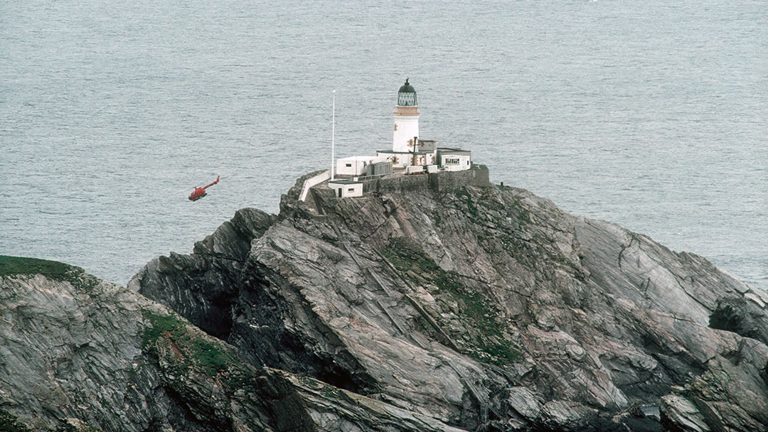 Muckle Flugga helicopter, Unst, Shetland