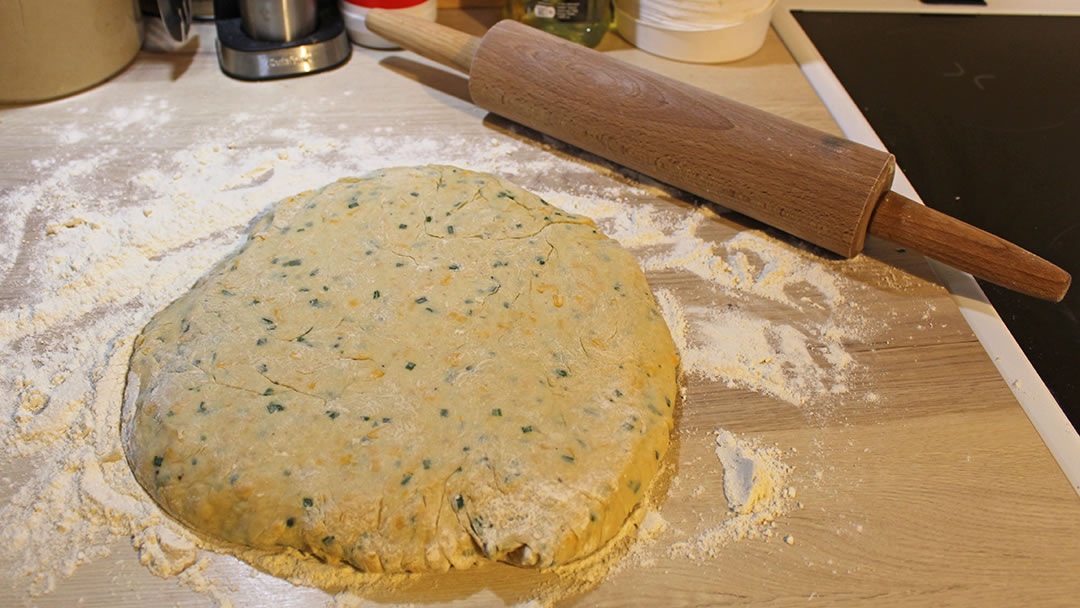 Rolling out the scone mixture