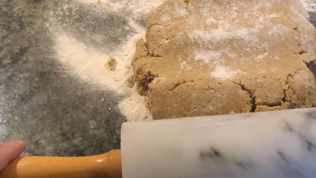 Rolling the oatcake mixture