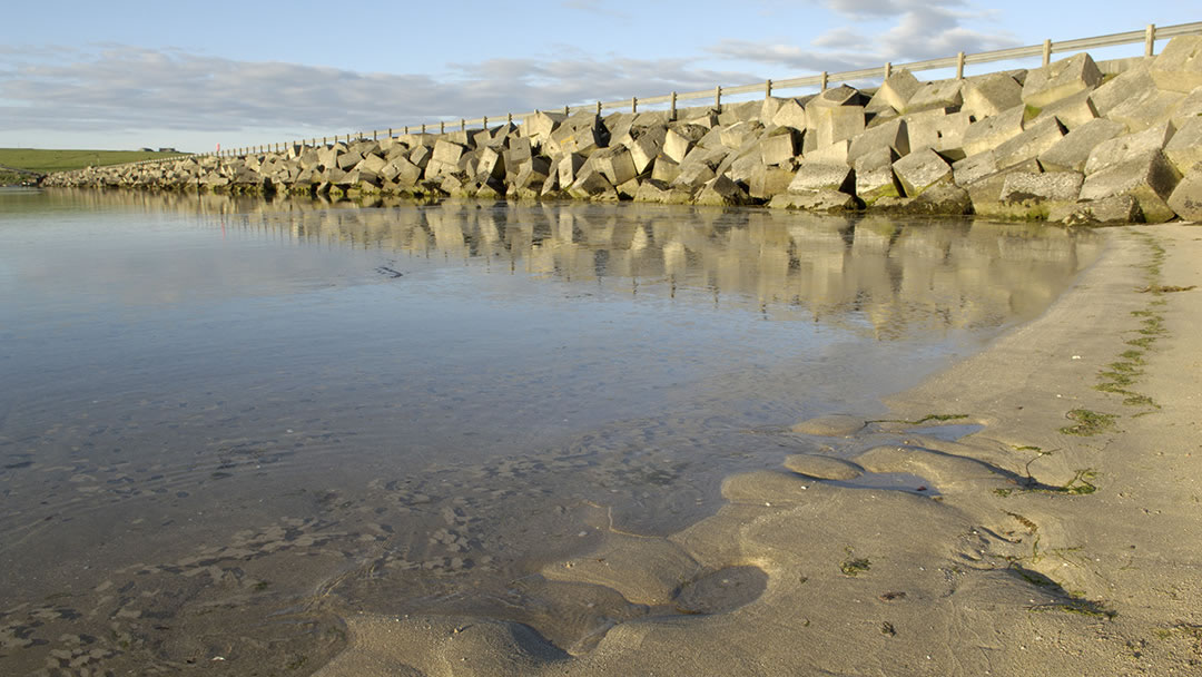 The Churchill Barriers at the waters edge