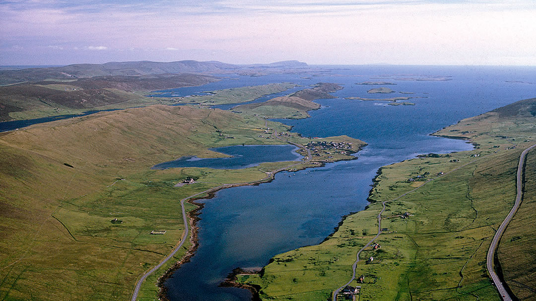 Drowned landscape at Weisdale, Shetland