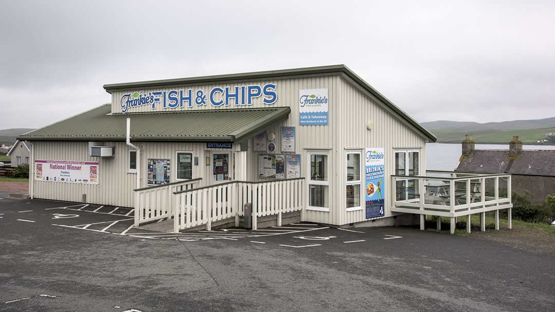 Frankies Fish and Chip Shop in Brae, Shetland