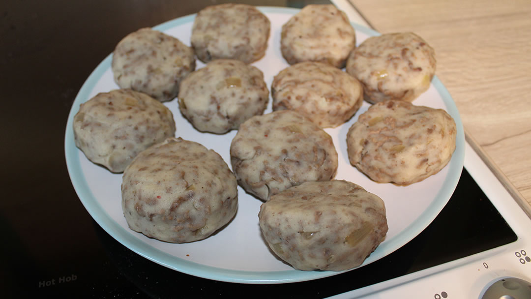 Orkney Patties, batter to be added