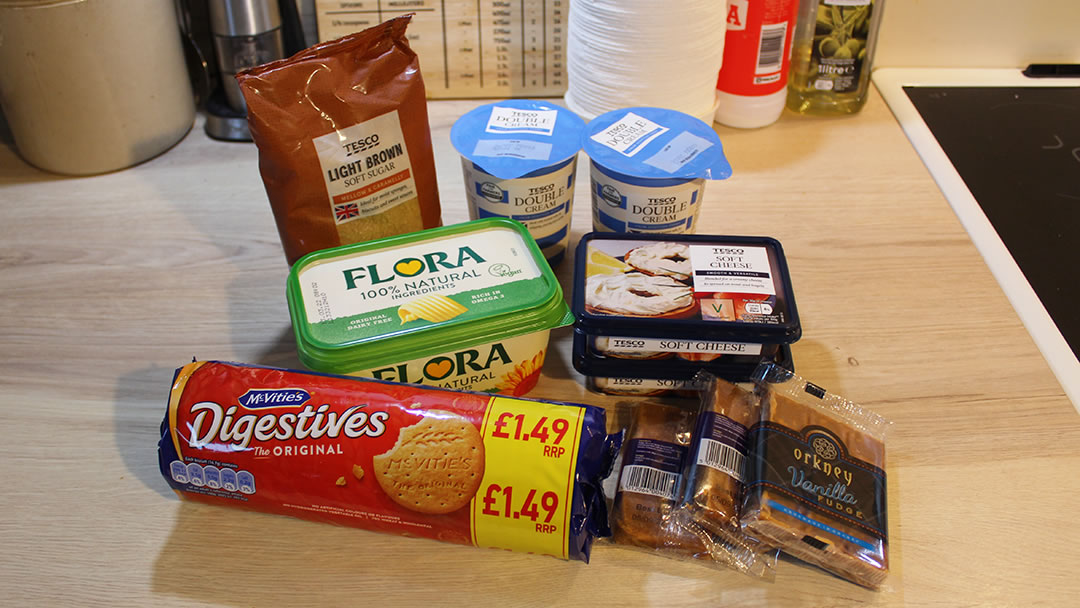 Orkney Fudge Cheesecake ingredients