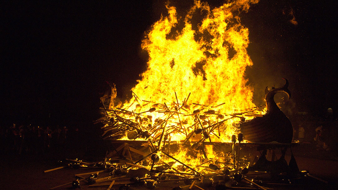 Galley burning during a Shetland Fire Festival