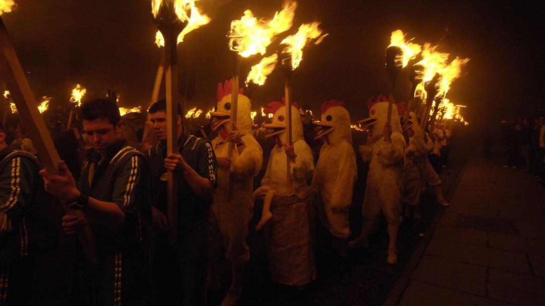 Guizers at Up Helly Aa, Shetland