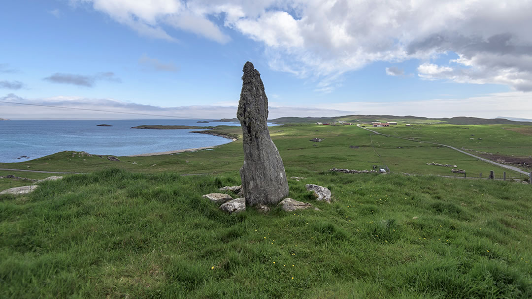 Skellister Standing Stone in Nesting, Shetland