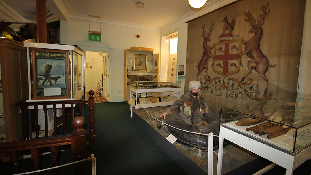 The Hudson's Bay Company flag and John Rae in the Stromness Museum