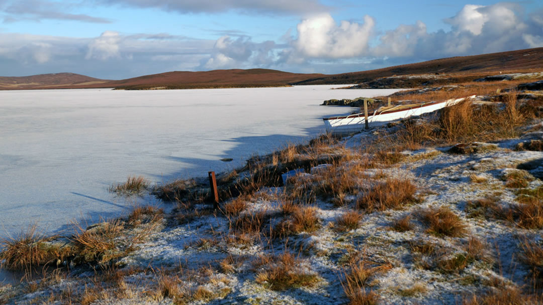 The Loch of Girlsta in Shetland by Mike Pennington