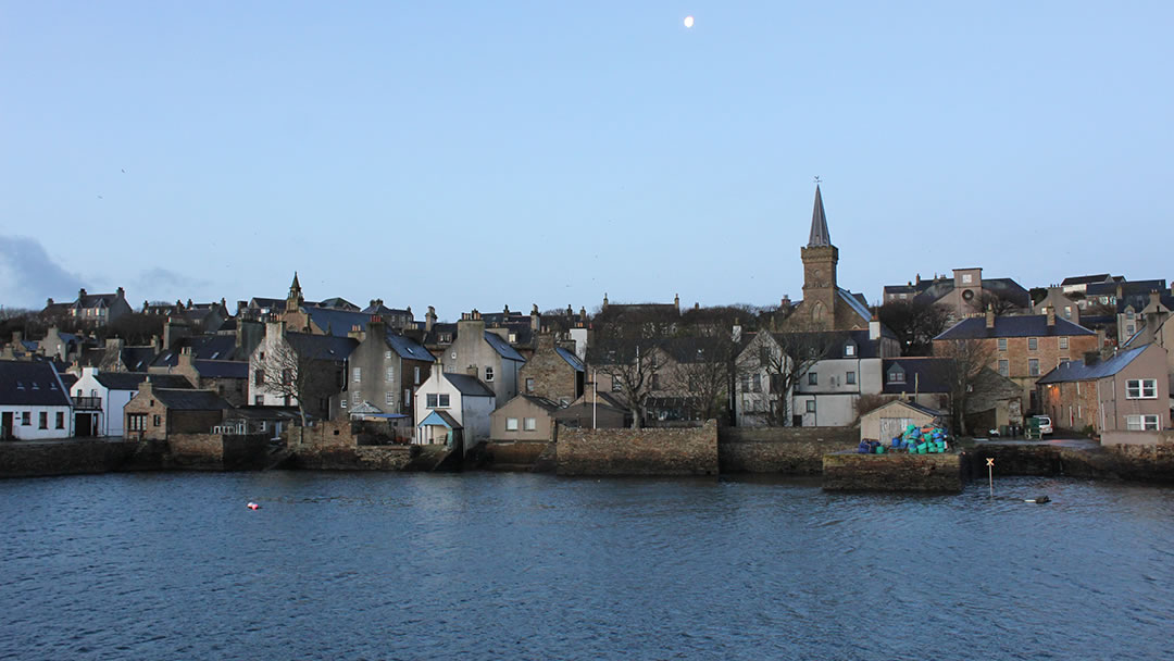 The waterfront of Stromness in Orkney