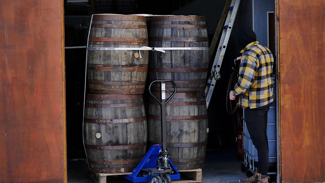 Barrels of rum from Orkney