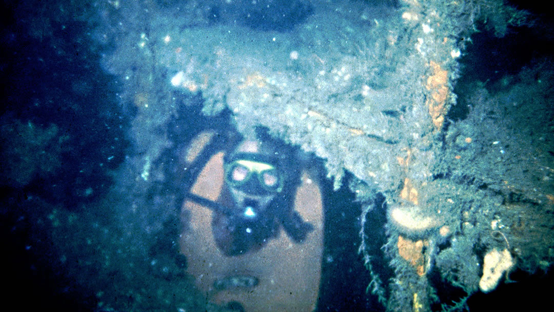 Diver in ship