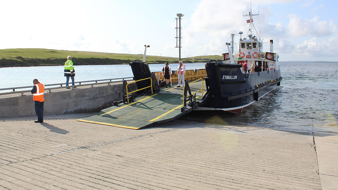 Docked at Egilsay pier in Orkney