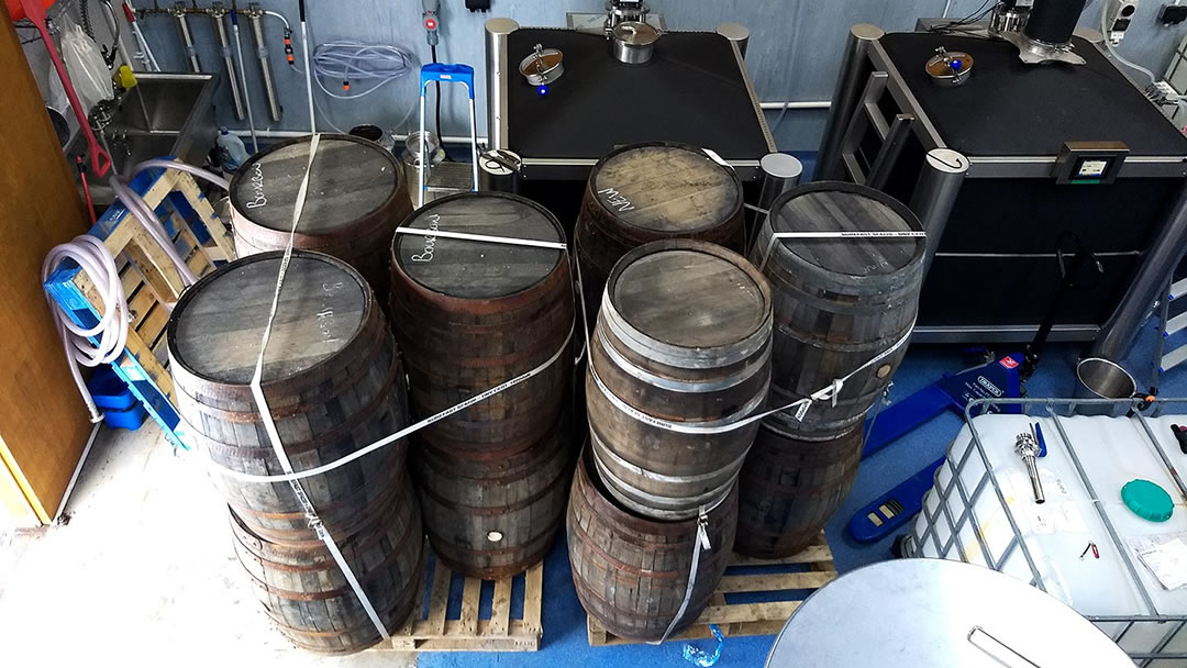 Rum barrels from above