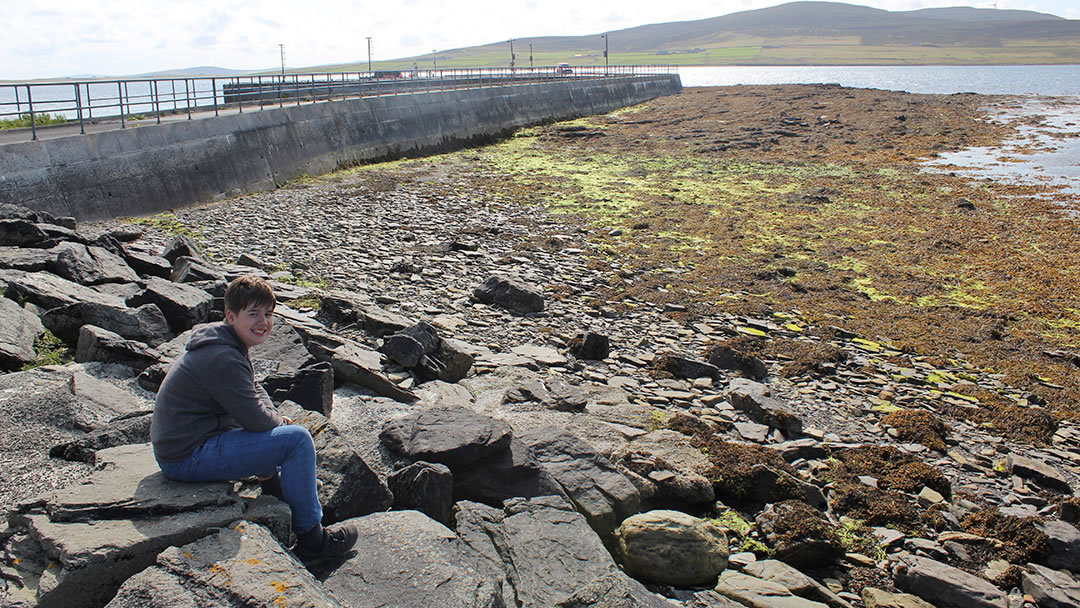 Sitting on the Egilsay shore whilst waiting for the ferry back to the Orkney Mainland 