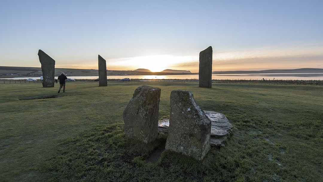 Sunset at the Standing Stones of Stenness in Orkney