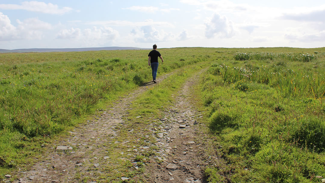 The road to the beach on Egilsay, Orkney