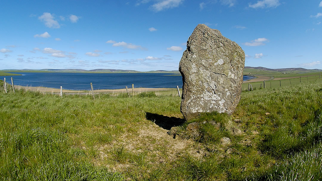 A standing stone at Deepdale, Stromness, Orkney