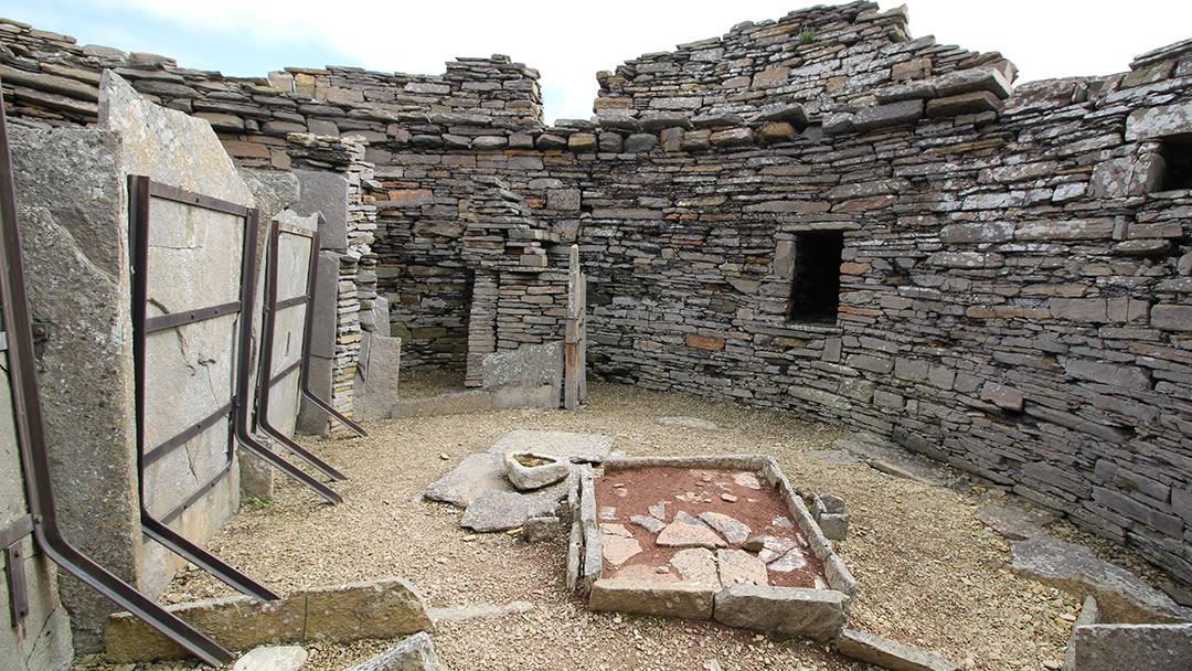 The interior of Midhowe Broch, Rousay, Orkney