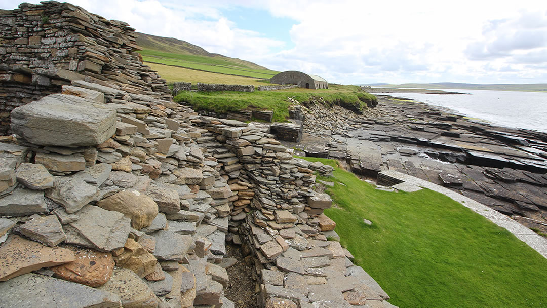 Midhowe Broch and Midhowe Chambered Cairn, Rousay, Orkney