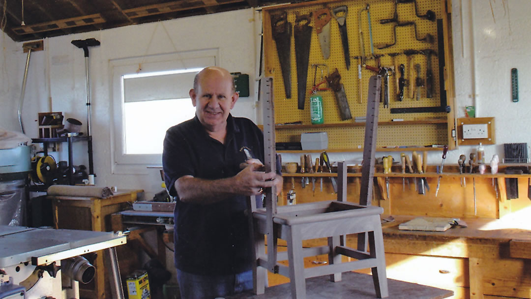 Robert H Towers in his workshop