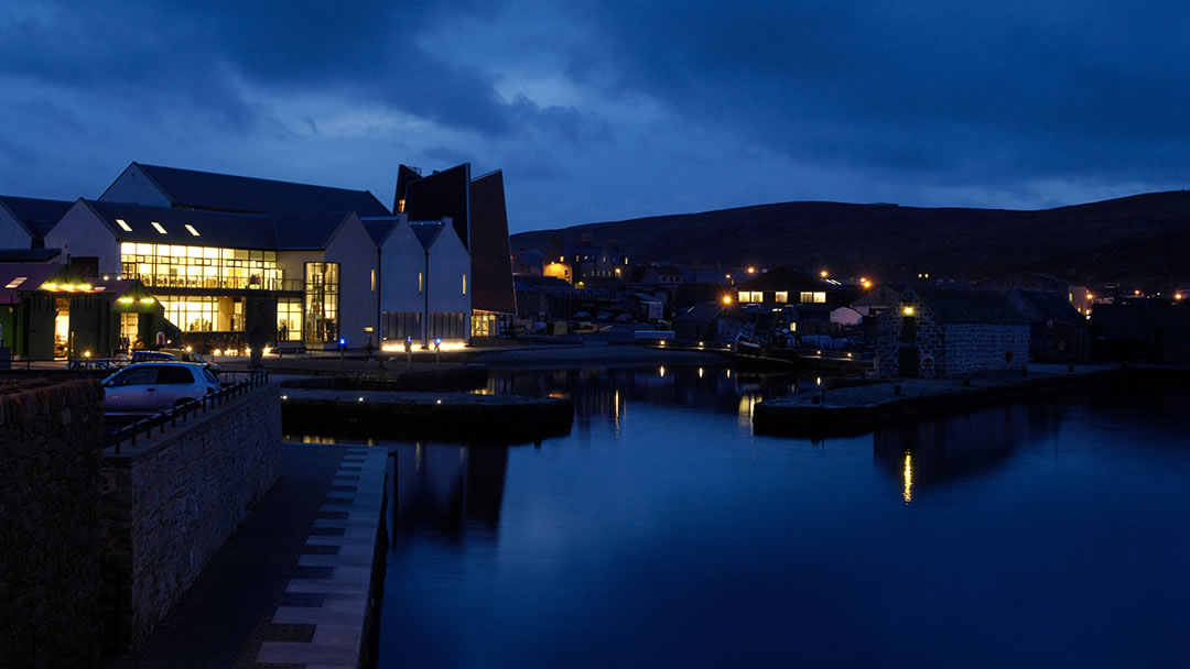 Lerwick harbour and the Shetland Museum
