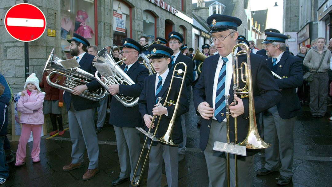 The Lerwick Brass Band during Up Helly Aa