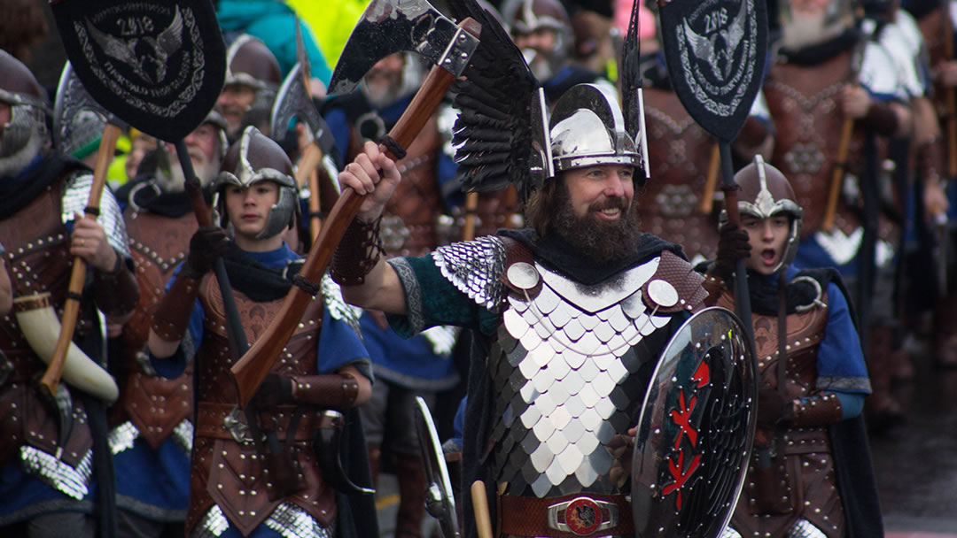 Vikings at Up Helly Aa in Shetland