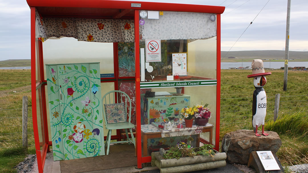 Bobby's Bus Shelter, Unst, Shetland