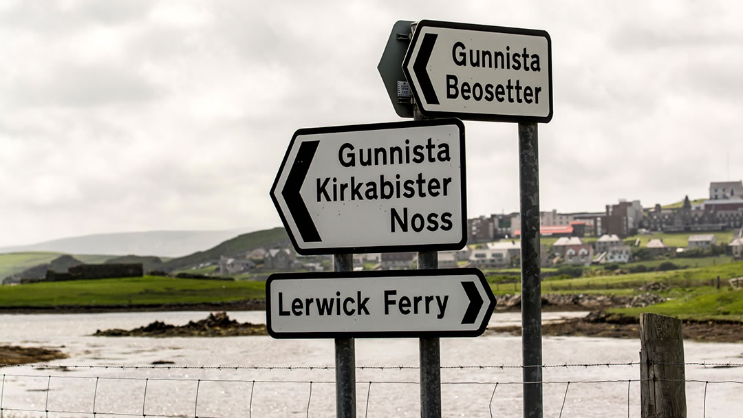 Bressay signpost, Shetland