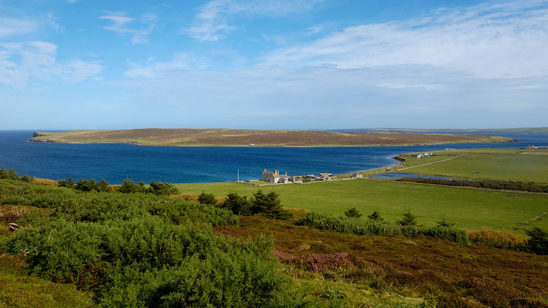 Carrick House and the Calf of Eday