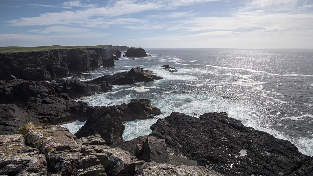 Eshaness cliffs in the Shetland Islands