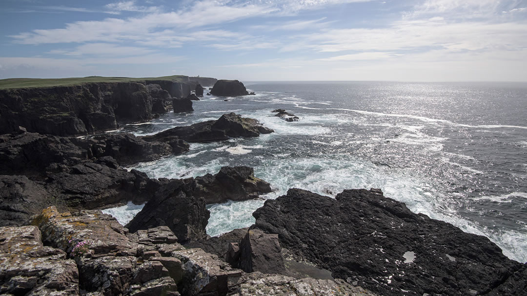 Eshaness cliffs in the Shetland Islands
