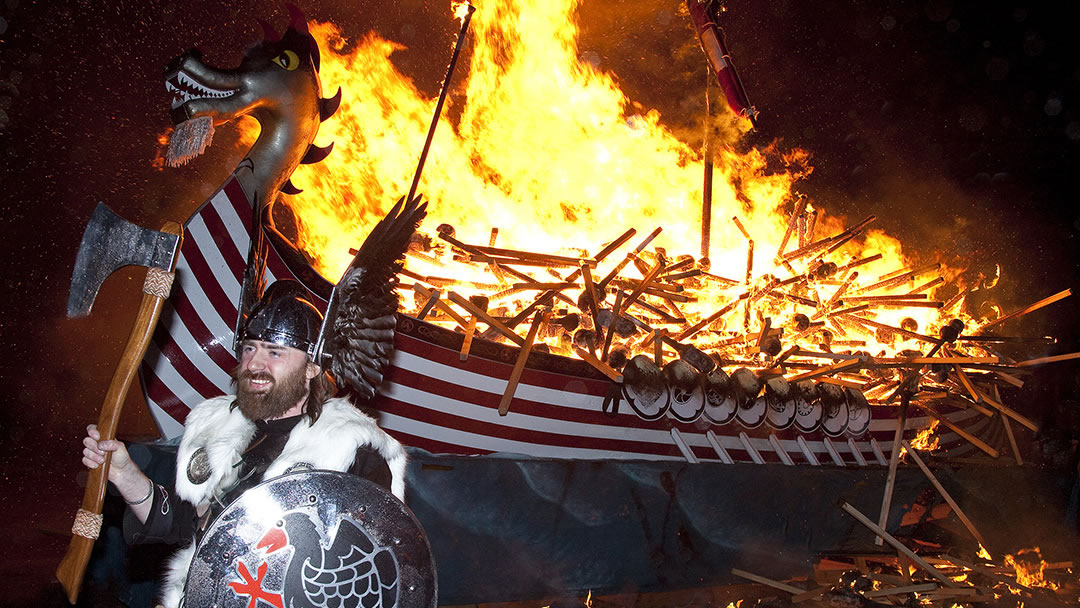 Lerwick Up Helly Aa galley ablaze