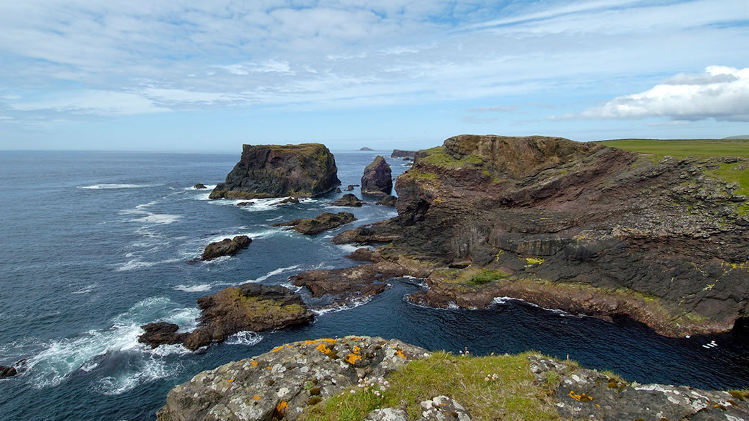 Dramatic volcanic coastal scenery at Eshaness, North Mainland, Shetland