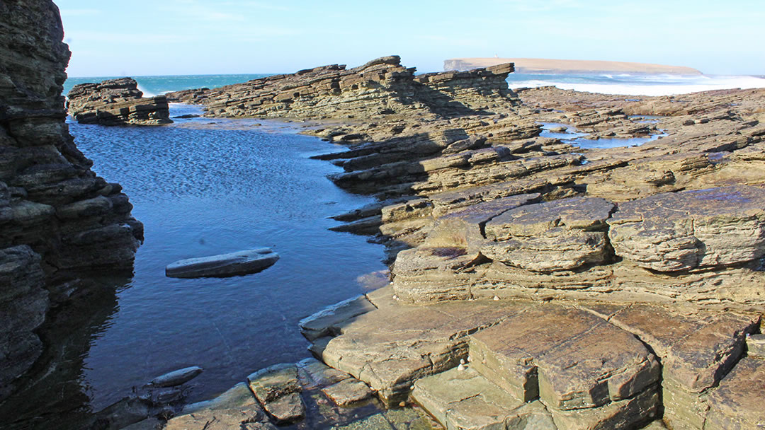 Natural swimming pools in Birsay Bay