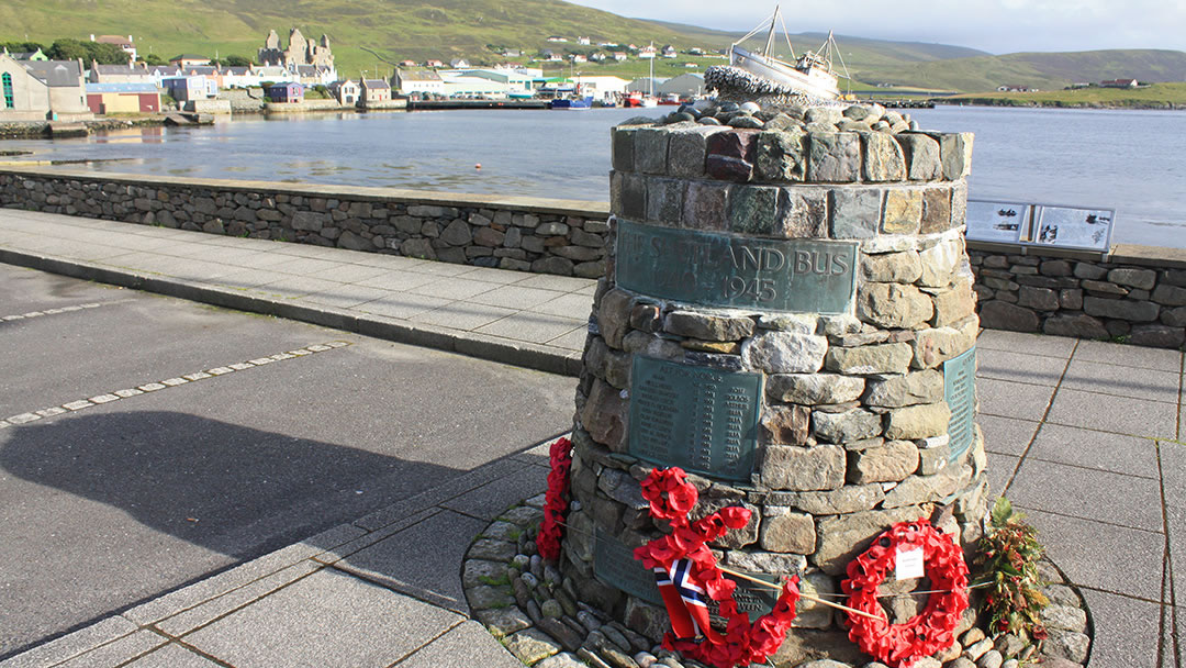 Shetland Bus Memorial in Scalloway