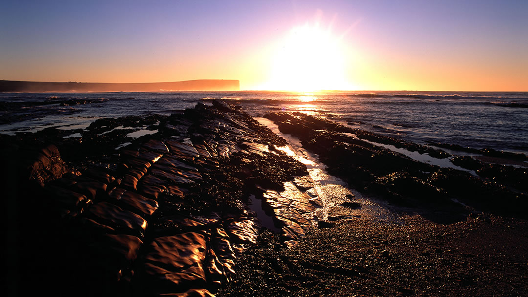 Sunset at Birsay, looking towards Marwick in Orkney 