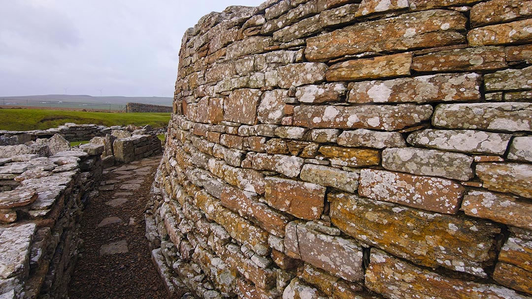 The thick wall of the Broch of Gurness