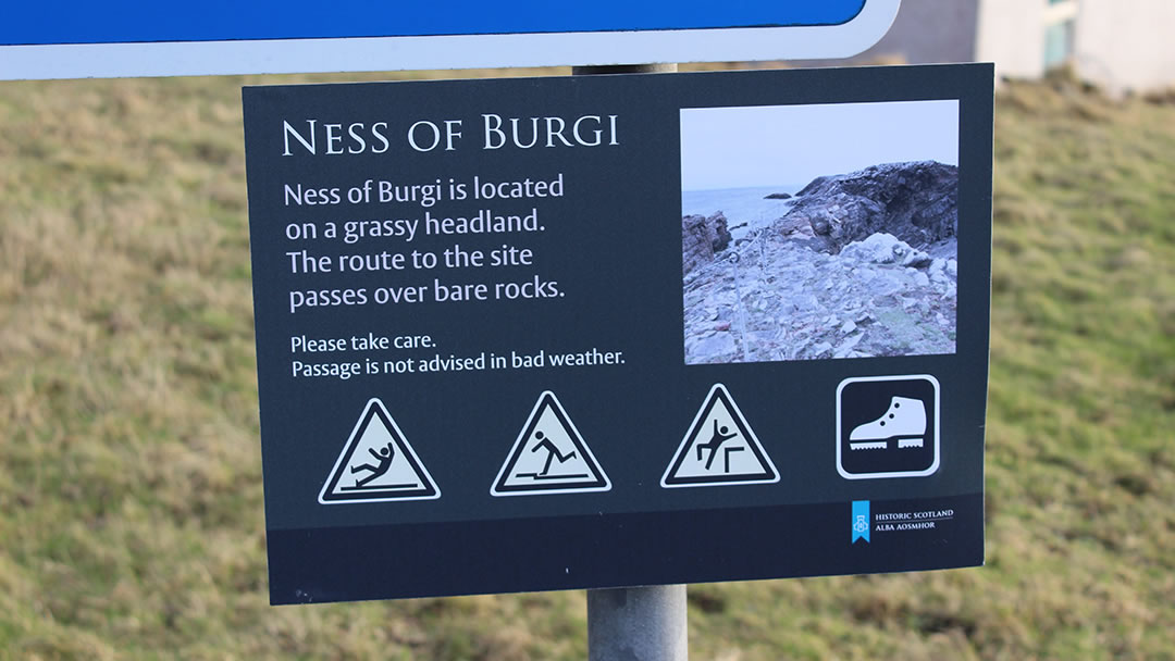 The Ness of Burgi signpost