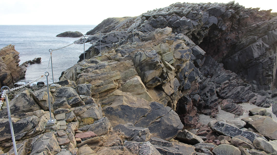 The chain rail at the Ness of Burgi, Shetland