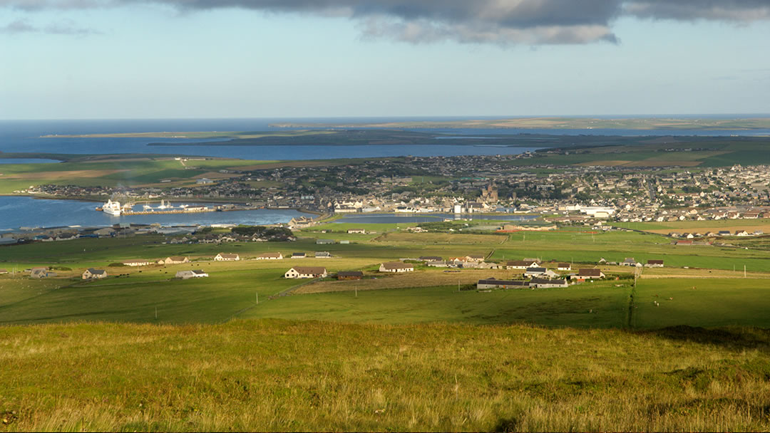 The view from Wideford Hill in Orkney